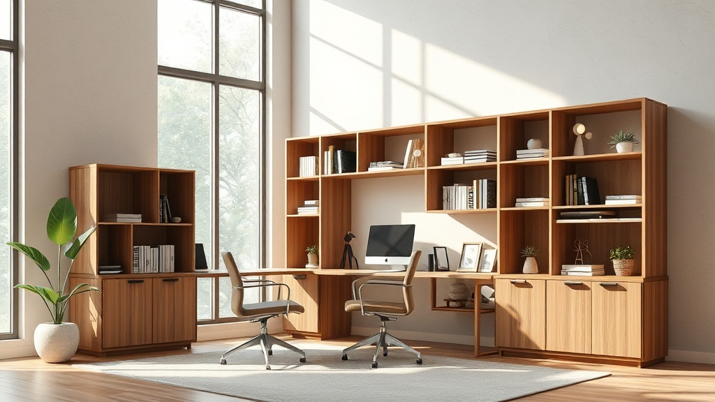 Uma estante modular para home office versátil