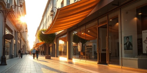 Fachadas comerciais ganham destaque com faixa em lona