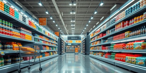 Material de PDV para frente de caixa para supermercados e lojas