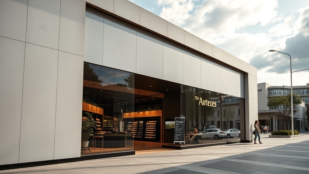 Integração da fachada em lona com o ambiente interno da loja